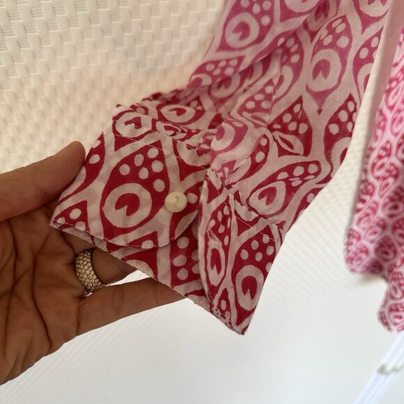 Oliphant Ombre Tunic Top Beach Cover Up Pink Small Boho Art To Wear - Picture 3 of 9